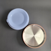 Assiettes pour bébé en acier inoxydable à forte aspiration, sans BPA, à large ouverture, avec manches en silicone amovibles pour l'alimentation des enfants