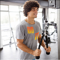 T-shirts de sport d'entraînement de gym avec impression sérigraphique de logo personnalisé, message caché, couleur unie, coton, t-shirt pour homme activé par la transpiration