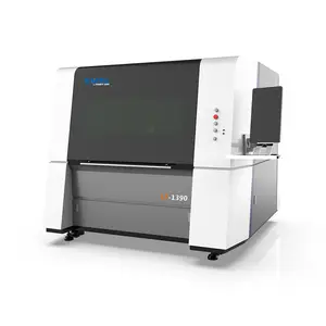 Mesin pemotong logam serat Mini, 1300 pemotong pelat aluminium tembaga Laser baja Raycus 1390 900x1000mm 1390 w