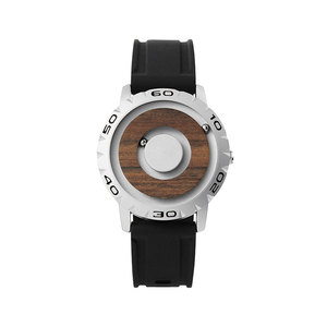 EUTOUR E031 <span class=keywords><strong>Orologio</strong></span> da Polso in Legno per <span class=keywords><strong>Uomo</strong></span> con Sfera Magnetica al Quarzo, Cinturino in Silicone, Visualizzazione <span class=keywords><strong>Touch</strong></span> - Product Image 2