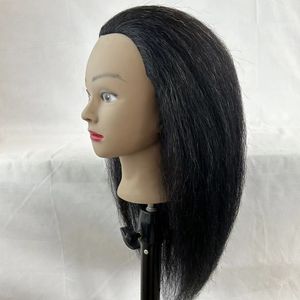 Tête <span class=keywords><strong>de</strong></span> mannequin d'entraînement afro-américaine avec perruques <span class=keywords><strong>de</strong></span> tête <span class=keywords><strong>de</strong></span> mannequin d'entraînement afro, cheveux lisses et crépus - Product Image 2