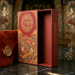 Caja Rígida Roja de Lujo Personalizada con Estampado Dorado en Relieve para Té Premium, Suplementos para la Salud y Regalos - Product Image 1
