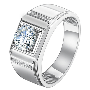 Factory <strong>Price</strong> Men's Fine S925 Silver 9k 10k <strong>14k</strong> 18k 24k Pure <strong>Gold</strong> <strong>White</strong> Yellow 1 Carat Moissanite Natural Diamond Wedding Ring - Product Image 5
