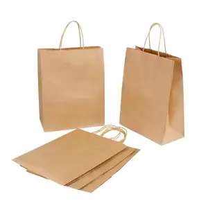 Customized Printed Recyclable Eco-friendly Packaging Brown Paper Bag Multiple Uses And Colors Luxury Gift Handheld Paper Bag