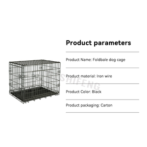 Çift kapı evcil hayvan kulubesi sandık kafes katlanabilir ağır köpek kafesi katlanabilir Metal büyük köpek kafesi - Product Image 4
