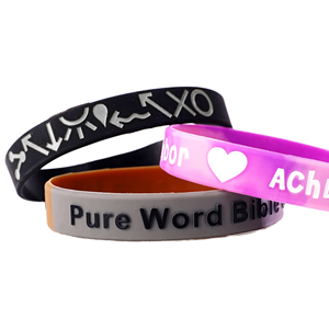 Pulseras de Silicona Personalizadas de Alta Calidad con Relieve, Estilo Religioso Promocional, Ecológicas, Color Personalizado por Sublimación XHL - Product Image 1