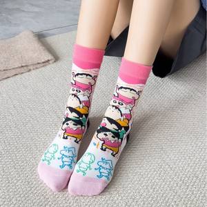 WZ-267 chaussettes d'équipage de dessin animé japonais avec détail de manchette automne femmes mignon mélange de coton Anime Design - Product Image 4