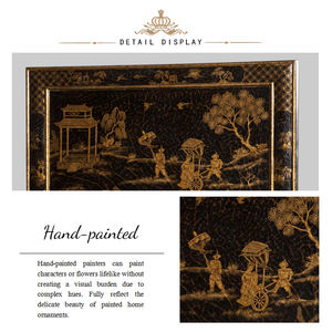 Yips ซีรีส์ Chinoiserie LD-1403-1130,กระจกคลาสสิกของห้องนั่งเล่นโบราณลวดลาย Chinoiserie ทำด้วยมือ - Product Image 5