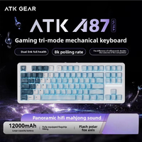 Clavier mécanique ATK A87Ultra Tri-Mode 87 touches 12000mAh 0,1 ms de latence Gasket Son HIFI Mahjong RGB Clavier de jeu PC 8K