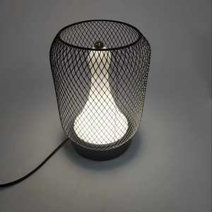 BIFANG Modern Style Iron Mesh Switch Control <strong>Lamp</strong> Cordless Bedside Dining Cafe Bar Industry Style <strong>Desk</strong> Lighting - Product Image 3