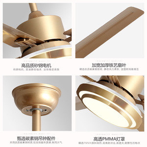 Modern Minimalist 56 Inch Ceiling Fan Light With Led Bulb For Living Room And Dining Room Flush Mount Design - Product Image 5