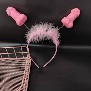 <span class=keywords><strong>Diadema</strong></span> para despedida de soltera, banda para el pelo Sexy con plumas rojas y rosas, decoración para despedida de soltera, accesorio para foto - Product Image 2