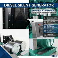 Générateur diesel synchrone triphasé BRH AC 1200KW 1500KVA 200A type silencieux 380V avec alternateur sans balais et moteur Baudouin