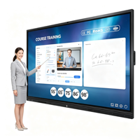 Écran plat interactif 4K de 75 pouces, double système, écran tactile, projection sans fil, tableau de conférence de bureau