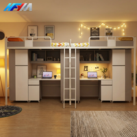 Lit superposé/lit mezzanine en métal de taille double chinoise pour l'école ou l'appartement, lit de dortoir à prix économique, usage commercial, origine Guangdong