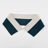 Col côtelé en tricot plat à rayures personnalisées avec rayures teintées en fil vert foncé kaki rouge
