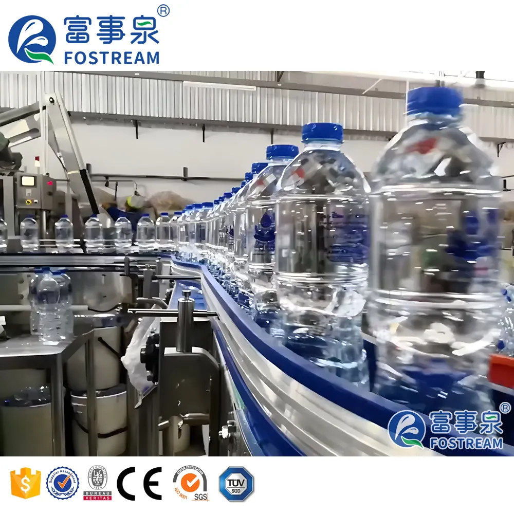 Linha de produção de garrafas de água mineral de plástico em pequena escala totalmente automatizado