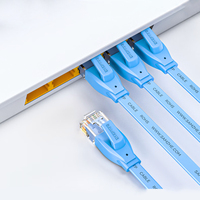 SAMZHE Cable de Internet Ethernet UTP Cat6 Plano de Cobre Puro 32AWG 1.50mm, Cable de Conexión RJ45 Cat6 Chapado en Oro, Cable Jumper Cat6