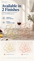 Range-bouteilles moderne à trois niveaux, étanche et durable, en métal, autoportant, pour comptoir, idéal pour le vin rouge et les bars à domicile