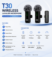 Microphone Lavalier Sans Fil pour iPhone, Android, Appareil Photo Reflex Numérique, Smartphone, Jeux, Enregistrement Vidéo YouTube, Streaming