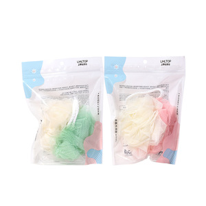 LMLTOP Two Color Bath Ball Flower Shape Mesh Soft Foaming Sponge For Bathing And <b>Back</b> <b>Scrubbing</b> C066 - Product Image 2