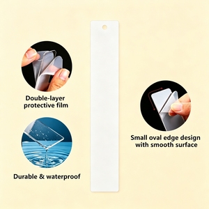 Marque-page en acrylique transparent <span class=keywords><strong>à</strong></span> bords lisses, prêt <span class=keywords><strong>à</strong></span> être expédié, panneau vierge imprimable UV pour écriture manuscrite, marque-page adhésif en acrylique - Product Image 2