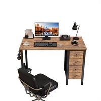 Bureau d'écriture en bois double face avec tiroirs de rangement amovibles pour le travail et l'étude, bureau d'ordinateur moderne et minimaliste pour les bureaux à domicile