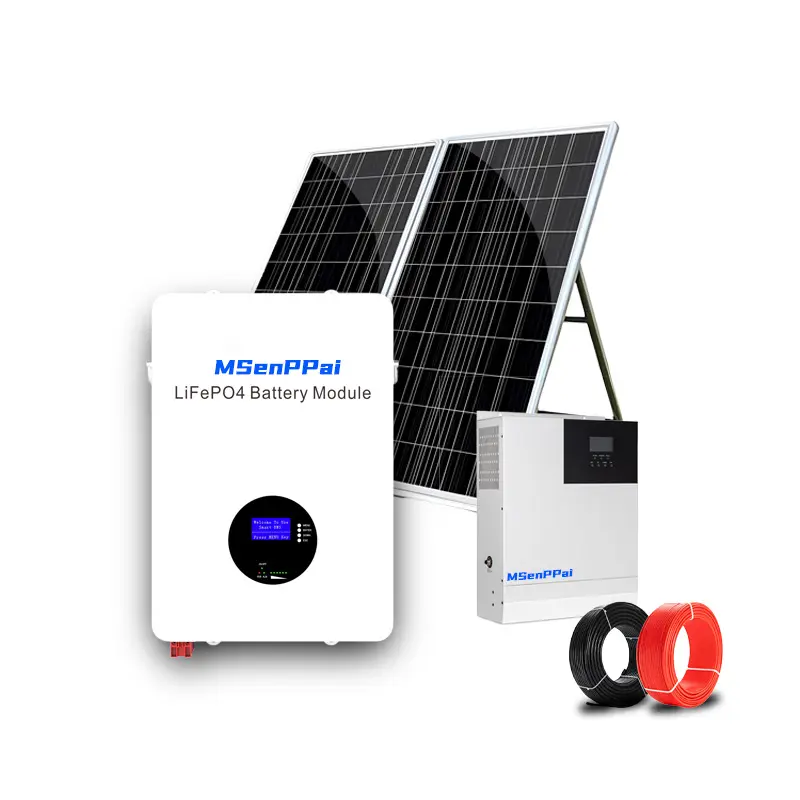 500w sistema solare Kit completo fotovoltaico 5kw 10kw 15 kw Off-grid accumulo di energia lifepo4 150 amp batteria prezzo