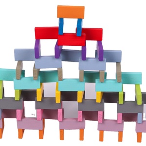 Khối Xếp Hình Vui Nhộn Cho Trẻ Em, Bộ Đồ Chơi Xếp Hình Đáng Yêu Bằng Gỗ Nhiều Màu Sắc - Product Image 2