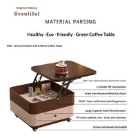 Nouvelle table basse carrée en bois massif 2026, meuble TV, mobilier de maison, salon, petit appartement, mobile, relevable, style médiéval