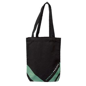 Eco-Friendly Wine <b>Black</b> <b>Canvas</b> <b>Tote</b> <b>Bag</b> with Sturdy Handles Carry-On Merch's Letter Patterned Initiativ - Product Image 5