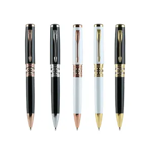 EACAJESS Exclusive Fashion Luxury Black Silver Metal Ballpoint Ball Pen With Customized Logo