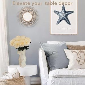 פרחי קיקו גדולים בצבע בז', 10 גבעולים עם אגרטל, פרחי משי בכמות גדולה, זר בסגנון בוהו, קישוט מרכזי לשולחן אוכל, חדר אמבטיה - Product Image 3