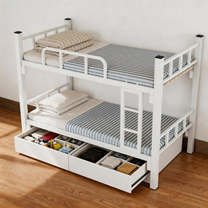 Lit superposé en métal à deux niveaux pour économiser <span class=keywords><strong>de</strong></span> l'espace, idéal pour les dortoirs étudiants - Product Image 1