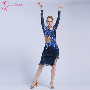 L-17198 Kid vestido de actuaciones de baile latino adulto, vestido de borla de rumba de <span class=keywords><strong>toro</strong></span> de baile de manga larga - Product Image 2
