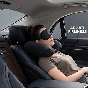 Oreiller de voyage gonflable pour le cou, oreiller de voyage portable, oreiller de voyage gonflable en forme de U, pour dormir - Product Image 5