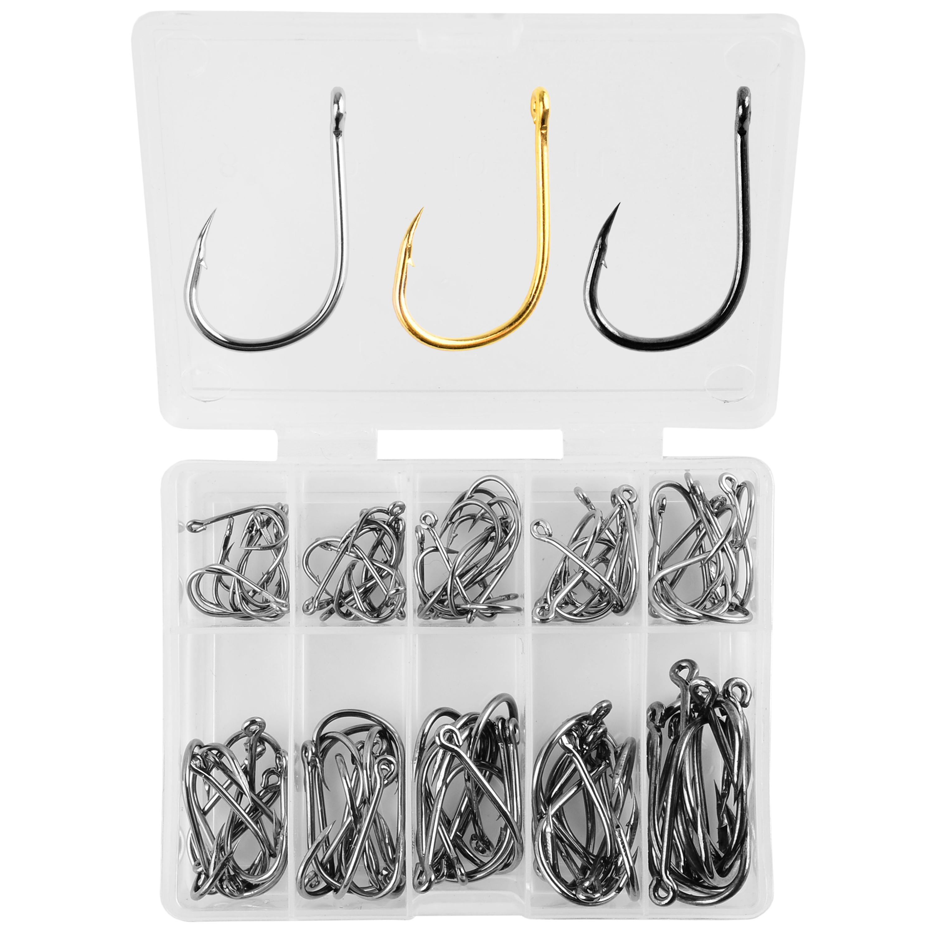 100Pcs Carbon Steel Circle Fishing Hooks Set - Durable Sea Tackle for Carp Fishing & Fly Fishing Accessories 100Pcs Carbon Steel Circle Fishing Hooks Set - Durable Sea Tackle for Carp Fishing & Fly Fishing Accessories