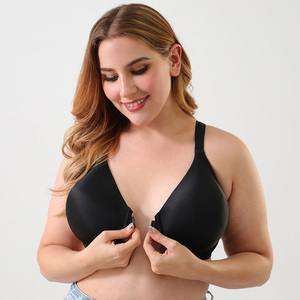 Sujetador de Apertura frontal de talla grande para mujer, sujetador fino de Copa grande con aros, sujetador trasero de corredor, copa de cobertura completa, cierre frontal, sujetador sólido de talla grande - Product Image 6