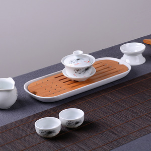 ถาดชาไม้ไผ่ขนาดเล็ก ดีไซน์เรียบง่าย สำหรับการชงชาแบบแห้ง ใช้ในบ้าน - Product Image 3