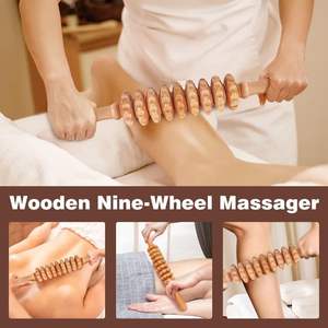 Großhandel Holz körper massage 6 <span class=keywords><strong>in</strong></span> 1 Kit mit Massage rolle und Rücken massage gerät - Product Image 4