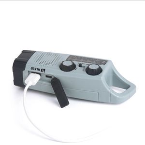 Good Quality and Price of Hand-Powered Electric Flashlight Outdoor Solar Charging Emergency Radio 2000mAh Power Bank