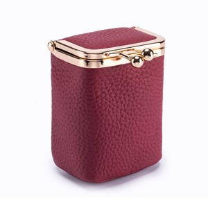 Estuche para Lápiz Labial de Cuero Vacuno de Grano Completo con Espejo, Mini Bolsa de Cosméticos con Llavero, Ecológico, Resistente al Agua, Diseño Francés, Hecho en China - Product Image 6