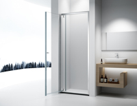 Cabine de douche élégante pour salle de bain, porte pivotante en aluminium avec verre trempé de 6/8 mm