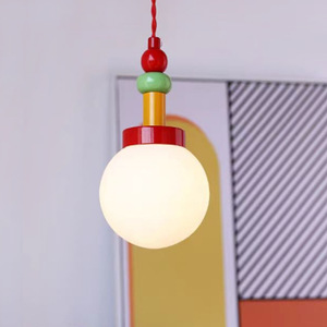 Lustre LED en verre macaron coloré vintage de Memphis, lampe murale à télécommande et intensité réglable pour salon et chambre à coucher - Product Image 1