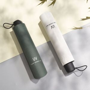 Parapluie pliant 3 volets de haute qualité avec logo personnalisé, protection UV, pour femmes et hommes, modèle Devil 3 Fold, ouverture automatique 8K, noir, publicité - Product Image 1