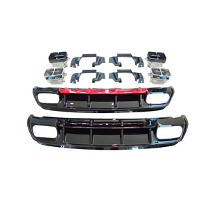 Diffusore con punte di <span class=keywords><strong>scarico</strong></span> Spoiler lama paraurti posteriore per Mercedes-Benz A-CLASS 2014-2018 W176 aggiornamento a A45 AMG 2014-2018 - Product Image 1