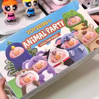 Figurines d'action anime de collection de la série Lulu Piggy Animal Party, décorations mignonnes, boîte mystère pour ornement de bureau