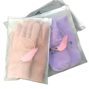 Ordinazione stock in bianco sacchetto di plastica in pvc, sacchetto della chiusura lampo per abbigliamento