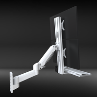 Meisonic postes de travail d'infirmière d'hôpital bras de moniteur industriel plateau de clavier mural conception pliable optimale 90 degrés