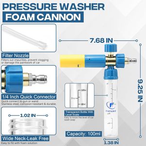 Kit de canon à mousse pour nettoyeur haute pression FIXFANS 4000 PSI, double connecteur, adaptateur M22, connexion rapide 1/4 ", bleu/noir/<span class=keywords><strong>jaune</strong></span> - Product Image 5